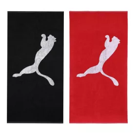   PUMA pamut strand fürdőruha Towel Terry szövet  nagyméretű márka Logo 50cm x 100cm 054553 piros vagy fekete Méret: N