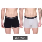 csomag of 2 Kappa férfi boxeralsó Sort Rövidnadrág  márka lettering és logo underpants in various colors such as fekete, szürke, anthracite és kék Méret: M