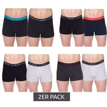 csomag of 2 Kappa férfi boxeralsó Sort Rövidnadrág  márka lettering és logo underpants in various colors such as fekete, szürke, anthracite és kék Méret: XL