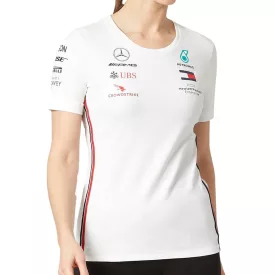   Mercedes-Benz AMG Petronas F1 MAPF1 Driver női pamut Ing rövid ujjú Ing  Team és Sponsor Logos kerek nyakú Ing 141101070 200 fehér Méret: S