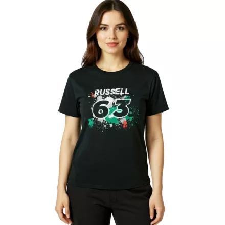 Mercedes-Benz AMG Petronas F1 George női póló  George Russel lettering 63 pamut Ing 701220867 001 fekete Méret: XS