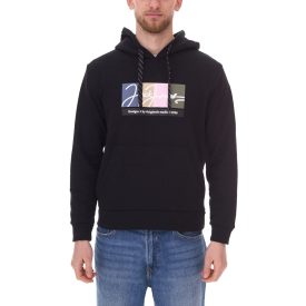   JACK & JONES férfi hooded Pulóver  pamut tartalom, hosszú-sleeved Ing  colored jelölők 12262421 fekete Méret: S