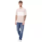 JACK & JONES férfi kerek nyak Ing pamut Ing póló rövid ujjú Ing 12258883 bézs Méret: M