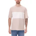 JACK & JONES férfi kerek nyak Ing pamut Ing póló rövid ujjú Ing 12258883 bézs Méret: M