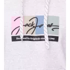JACK & JONES férfi hooded Pulóver  pamut tartalom hosszú-sleeved Ing  colored jelölők 12262421 fekete, fehér, zöld vagy bézs Méret: S