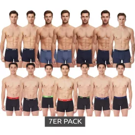   7 db LEVI'S férfi boxeralsó csomag, pamut fehérnemű színes díszítéssel a derékpánton, díszdobozban 701225625 Fekete vagy kék Méret:M
