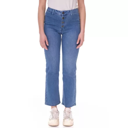 AjC női magas derék Farmer pamut nadrág bootcut nadrág  gomb részletek 57009102 kék Méret: 32