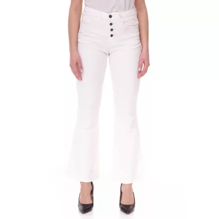 AjC női magas derék Farmer, pamut Nadrág, bootcut Nadrág  gomb részletek, 5-zseb 54416149, gyapjú fehér Méret: 36