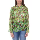 Aniston női summer blúz átlátszó chiffon blúz  all-over flower print 13940242 zöld/colorful Méret: 46