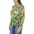 Aniston női summer blúz átlátszó chiffon blúz  all-over flower print 13940242 zöld/colorful Méret: 48