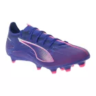 PUMA ULTRA 5 PLAY Match FG/AG futballcipő SPEEDSYSTEM külső talppal, FastTrax stopli dizájnnal, edzőcipő, sportcipő, fűzős cipő, fitnesz kiegészítő, 107687 01 Lila/Rózsaszín/Kék. Méret:44