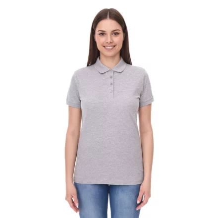 SANTINO Mathias női polo Ing made of organic pamut Polo Ing  4 gomb placket nadrág-sleeved Ing tarka 180 gr/m2 szürke Méret: L