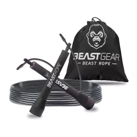   BEASTGEAR Skipping Rope 2.8m  Speed ​​Fitness Skipping Rope Lightweight és állítható Training Equipment Boxing MMA HIIT Workout fekete Méret: N