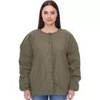 Női steppelt, megfordítható dzseki Őszi dzseki állítható szegéllyel Átmeneti dzseki Oversize 954904 Sötétzöld Méret:42