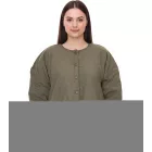 Női steppelt, megfordítható dzseki Őszi dzseki állítható szegéllyel Átmeneti dzseki Oversize 954904 Sötétzöld Méret:44