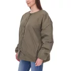 Női steppelt, megfordítható dzseki Őszi dzseki állítható szegéllyel Átmeneti dzseki Oversize 954904 Sötétzöld Méret:46