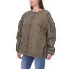 Női steppelt, megfordítható dzseki Őszi dzseki állítható szegéllyel Átmeneti dzseki Oversize 954904 Sötétzöld Méret:48