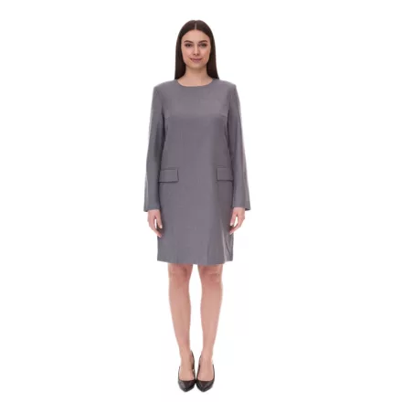 női sustainable ruha  válltáska pads Business ruha  gyapjú tartalom Mini ruha 956968 szürke Méret: 40