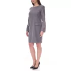női sustainable ruha  válltáska pads Business ruha  gyapjú tartalom Mini ruha 956968 szürke Méret: 42