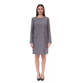   női sustainable ruha  válltáska pads Business ruha  gyapjú tartalom Mini ruha 956968 szürke Méret: 52