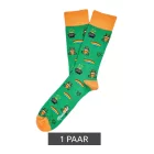 1 pair of Moustard St. Patrick''s férfi pamut Zokni  rainbow és arany pot all-over print patterned hosszú Zokni 17S-SPATR zöld/narancssárga/fehér Méret: 41_46