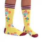 1 pár Moustard bohóc pamutzokni bohóc mintával és lufikkal mintás hosszú zokni 20S-CLOWN-W sárga/piros/fehér Méret:36_40
