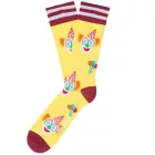 1 pár Moustard bohóc pamutzokni bohóc mintával és lufikkal mintás hosszú zokni 20S-CLOWN-W sárga/piros/fehér Méret:36_40