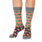 1 pair of Moustard Broccoli vs Fries férfi pamut Zokni  fries és broccoli all-over print patterned hosszú Zokni 18S-BROC szürke/rózsaszín/sárga Méret: 41_46