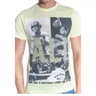 COURSE férfi póló  nagyméretű Muhammad Ali print, pamut Ing, kerek nyak, 900530 sárga Méret: L