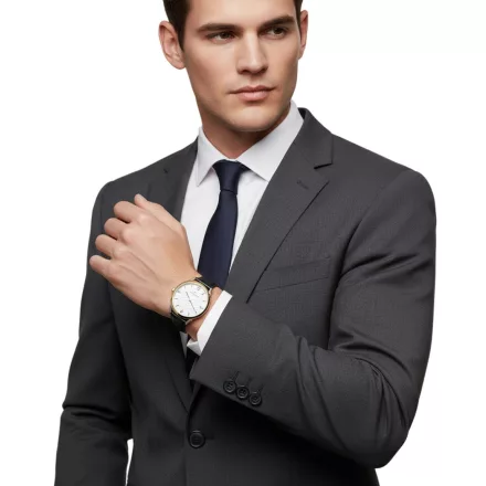 Pierre Cardin férfi karóra in ajándék doboz analóg Quartz óra karóra  bőr szíj 3ATM 40mm CPI.2015 ezüst/arany/fekete Méret: N
