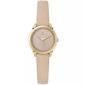   Pierre Cardin női'' karóra, simple számlap,  Quartz óra karóra  bőr szíj 3ATM 27mm CPI.2508 bézs/arany Méret: N