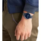 Pierre Cardin férfi karóra analóg Quartz óra karóra  bőr szíj 3ATM 40mm CPI.2017 sötét kék/ezüst Méret: N