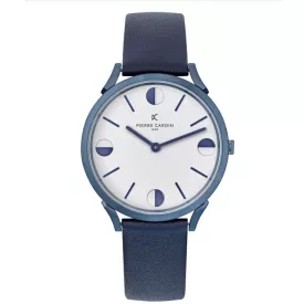   Pierre Cardin férfi karóra analóg Quartz óra karóra  bőr szíj 3ATM 40mm CPI.2009 kék/ezüst Méret: N