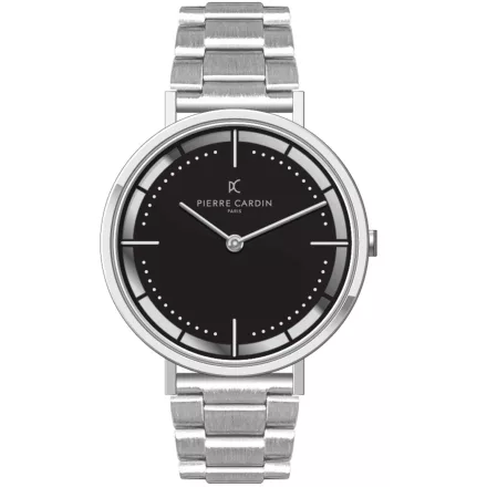 Pierre Cardin férfi timeless karóra  összecsukható kapocs analóg Quartz óra karóra  nemesacél Karkötő 3ATM 41mm CBV.1028 ezüst Méret: N