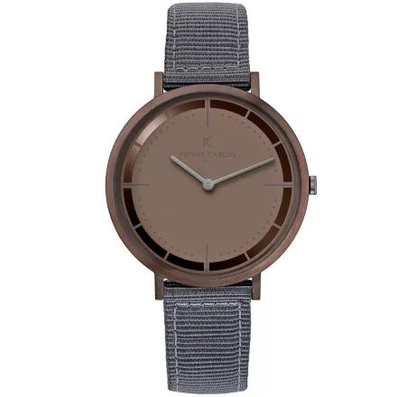 Pierre Cardin férfi karóra, analóg Quartz óra karóra   szíj 3ATM 41mm CBV.1036 szürke/barna Méret: N
