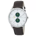 Pierre Cardin férfi karóra  több-számlap analóg Quartz óra karóra  bőr szíj 3ATM 44mm CPI.2057 ezüst/barna/zöld Méret: N