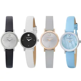   Pierre Cardin női kettő-kézi karóra számlap  ezüst circle részletek  Quartz óra karóra  bőr szíj 3ATM 27mm CCM.05 ezüst/fekete/fehér/kék/szürke/rózsaszín Méret: N