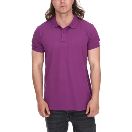 ELEVATE Calgary férfi polo Ing pamut polo Ing pique kötött 200 g/m² 3808038 lila Méret: S