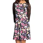 melrose mini ruha női nyári ruha elegáns virágmintás alkalmi ruha 47780801 fekete/többszínű Méret:34