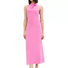 hosszú női summer ruha, halter nyak ruha  extravagant vissza, maxi ruha 905374 rózsaszín Méret: 44_46