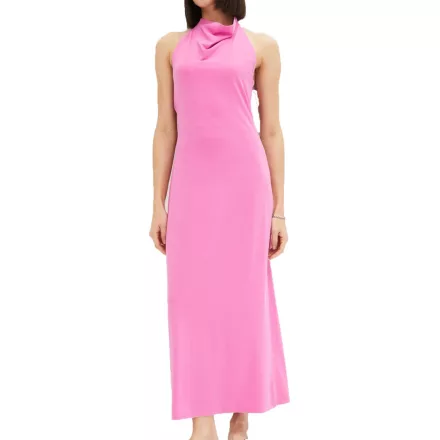 hosszú női summer ruha, halter nyak ruha  extravagant vissza, maxi ruha 905374 rózsaszín Méret: 44_46