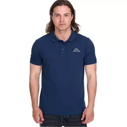 Kappa férfi pamut Polo Ing  kicsi Embroidery, nadrág-Sleeved Pique kötött Polo Ing, 303173NC A05 sötét kék Méret: M