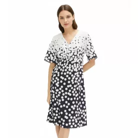   női Summer ruha  Allover Polka Dots, Slightly Flared Mini ruha 942863 fehér/kék Méret: 42