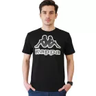 Kappa férfi pamut póló  nagyméretű Logo, kerek nyakú, rövid ujjú, Oeko-Tex 100 Certified, 7085/8191-001 fekete Méret: L