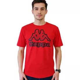   Kappa férfi pamut póló  nagyméretű Logo, kerek nyakú, rövid ujjú, Oeko-Tex 100 Certified, 7085/8191-002 piros Méret: XL