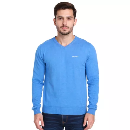 HACKETT LONDON GOLF férfi pamut V-nyak kötött Pulóver hosszú újj Ing HMX5000D kék Méret: XL
