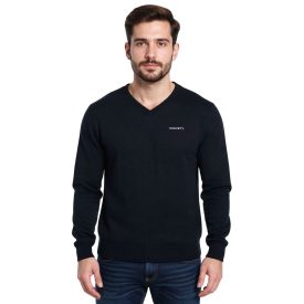   HACKETT LONDON GOLF férfi pamut V-nyak kötött Pulóver hosszú újj Ing HMX5000F fekete Méret: L