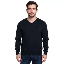   HACKETT LONDON GOLF férfi pamut V-nyak kötött Pulóver hosszú újj Ing HMX5000F fekete Méret: XL