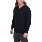 HACKETT LONDON GOLF férfi pamut V-nyak Pulóver, kötött pulóver, hosszú-Sleeved Ing, HMX500D, fekete, kék, vagy sötét kék Méret: L