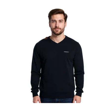 HACKETT LONDON GOLF férfi pamut V-nyak Pulóver, hosszú-Sleeved Ing, HMX500F, fekete Méret: L